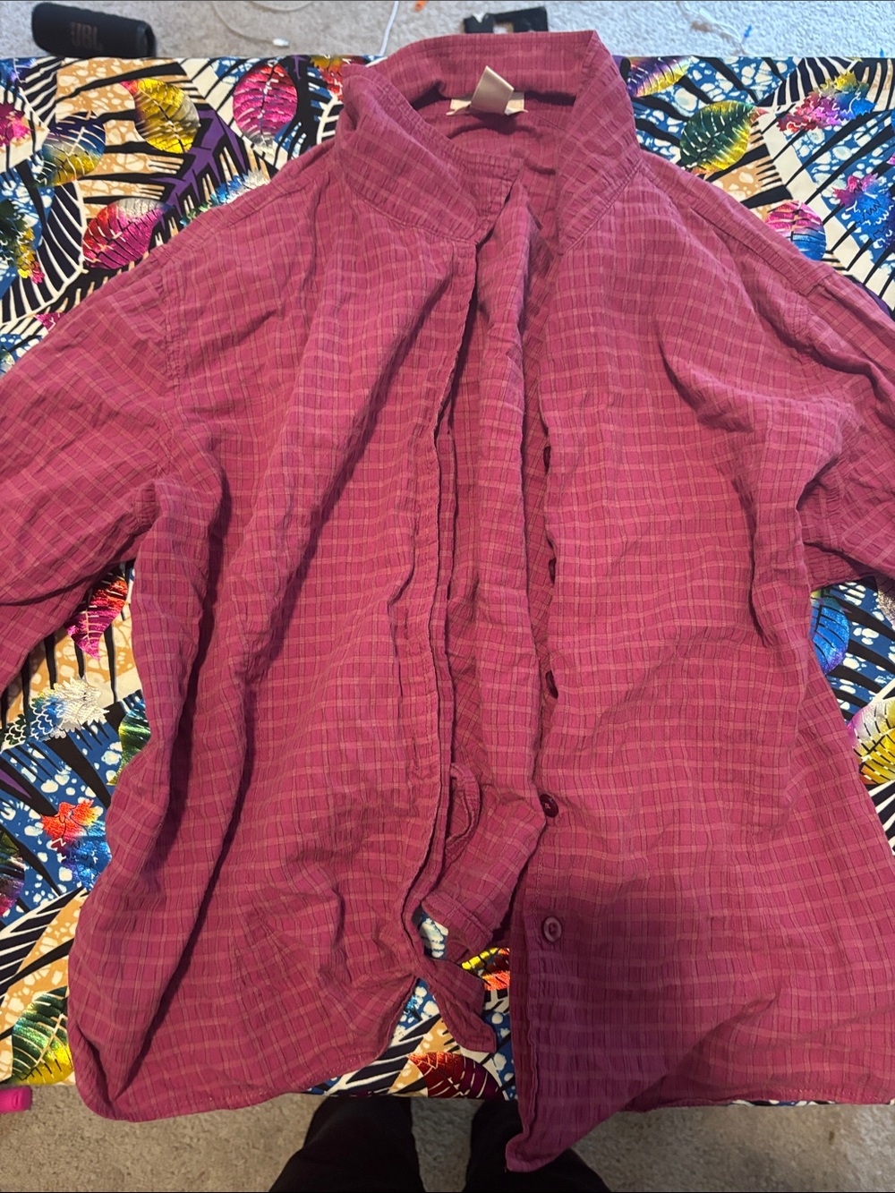 Men's Lightweight Button-Up Jacket in Deep Magenta